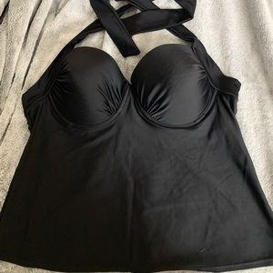 Black Halter Swim Top